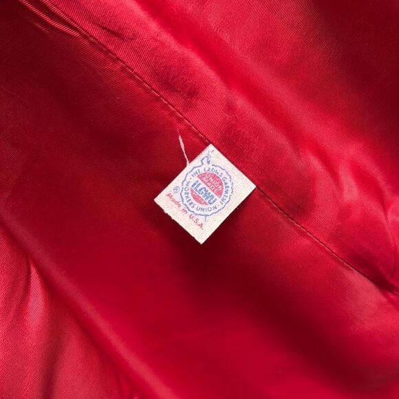 Vintage Red Apagora Luxury Wool Mohair Fur Collar Long Coat Size Medium - Picture 11 of 11